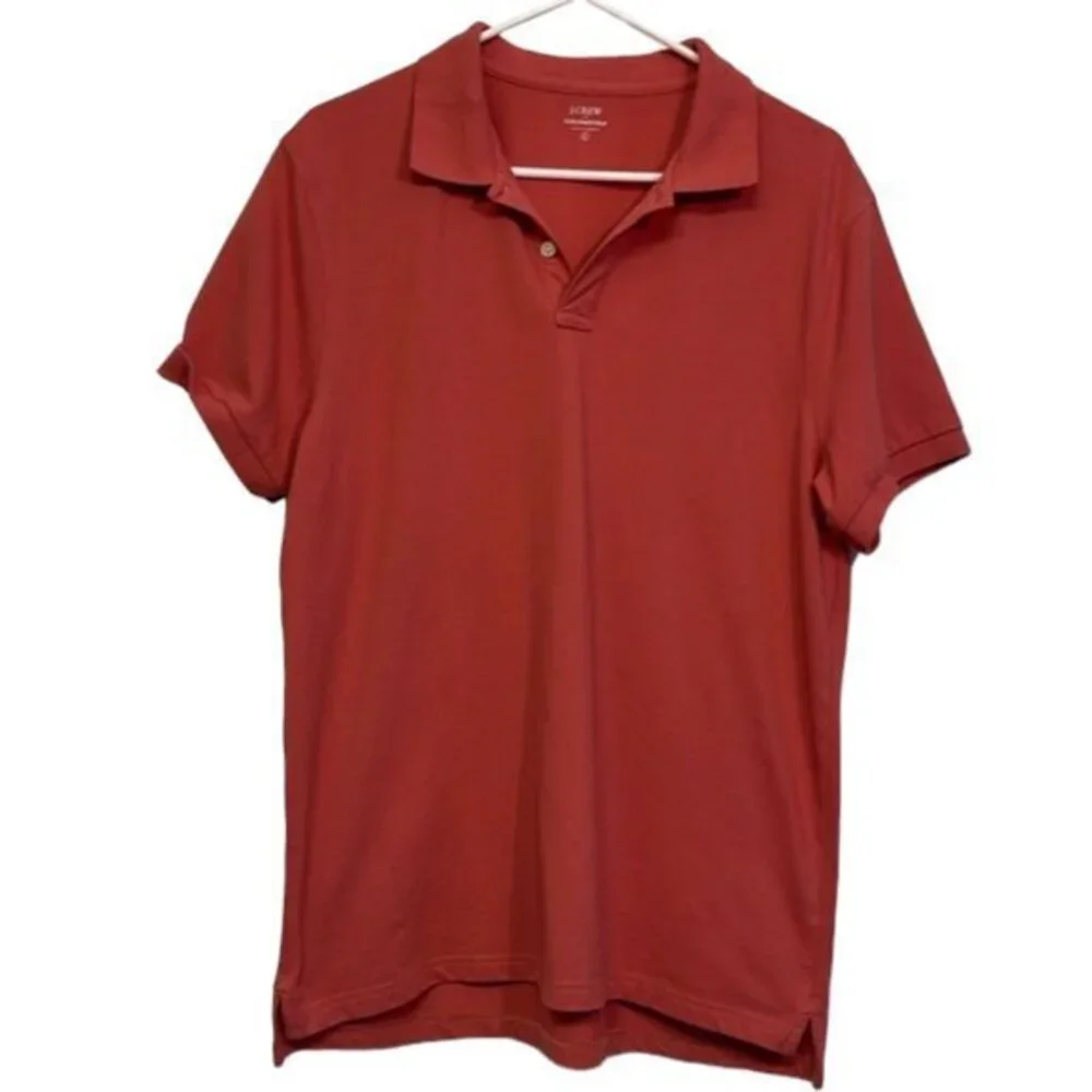 Men's J. Crew Red Fade Classic Pique Polo Pullover Shirt Size Large EUC #7667